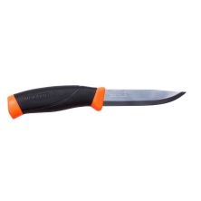 Нож Morakniv Companion F Orange, нержавеющая сталь, прорезиненная рукоять с оранжевыми накладкам, 11824